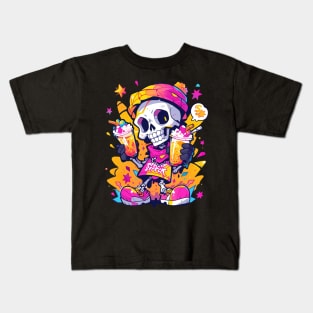 Pastel Party Punk Skeleton Kids T-Shirt